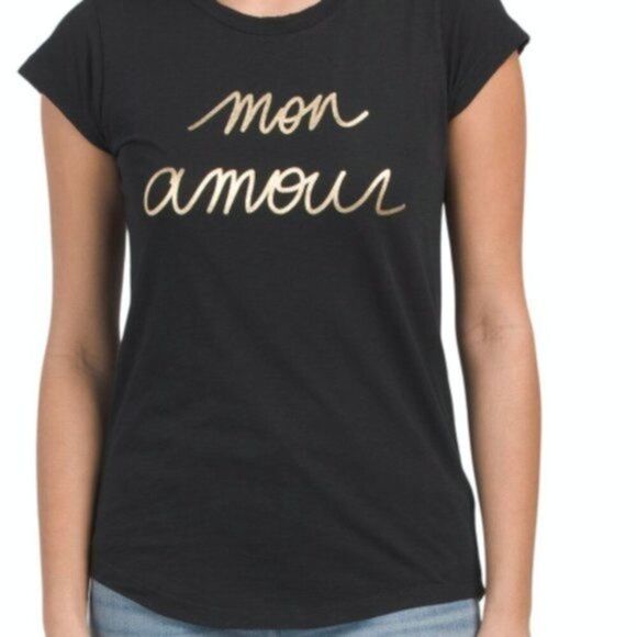 Zadig & Voltaire Skinny Short Sleeve Mon Amour Foil Tee L - Picture 1 of 6